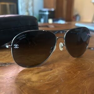 Authentic Chanel unisex aviator sunglasses